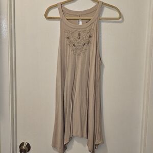 Torrid Tan Embellished Asymmetrical Tank Top
